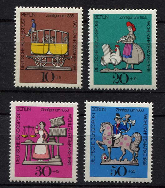 Germany – Berlin : Tin Toys semi -postal set from 1969 – mint NH