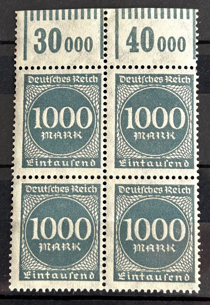 1923 German block of 4 stamps MNH Mi:DR273 – 1000 Mark Inflation era /BL06