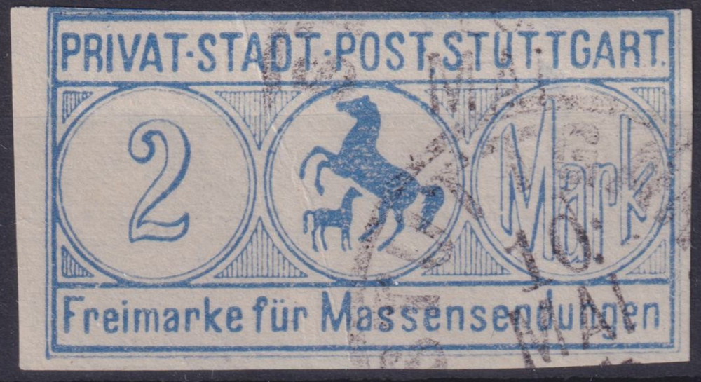 Privatpost City Post Stuttgart Mi.Nr. 65 Used Stamped Single Stamp 1888