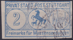 Privatpost City Post Stuttgart Mi.Nr. 65 Used Stamped Single Stamp 1888