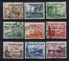 German Reich WW II : Winter Charity (WHW) fund set from 1937 – ships – used
