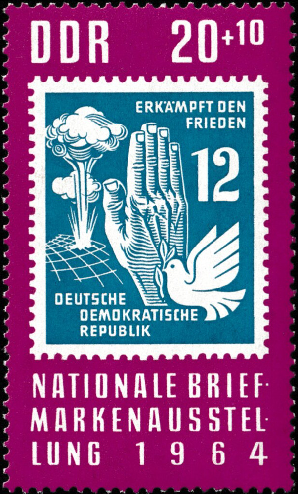 DDR #Mi1057 MNH 1964 Stamp Expo Nuclear Bomb Hand Peace Dove [B125]