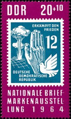 DDR #Mi1057 MNH 1964 Stamp Expo Nuclear Bomb Hand Peace Dove [B125]
