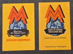 WW2 Nazi German Third Reich 1937 Leipzig Fair Labels Pair German Poster Stamps