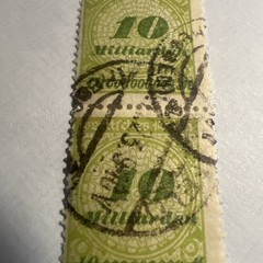 Germany Stamp Deutsches Reich 50 Milliarden Mark 1923. Pair