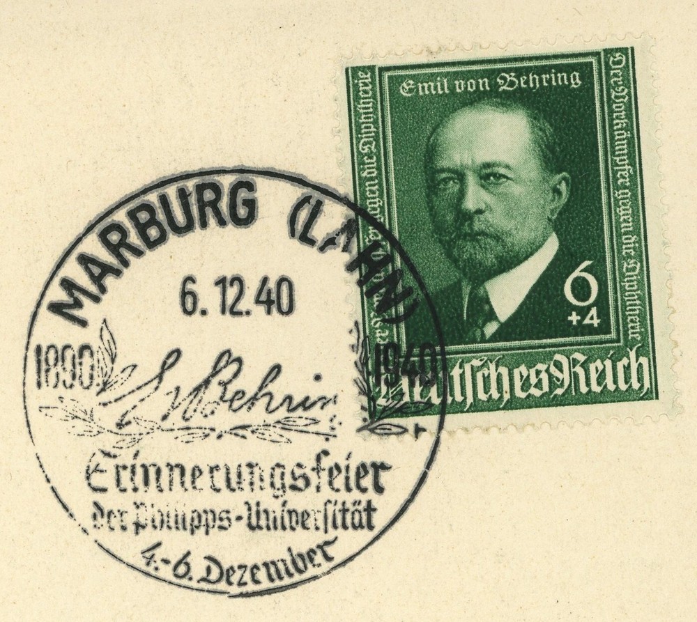 Marburg 1940 Emil von Behring Philipps University Commemorative Postmark Germany