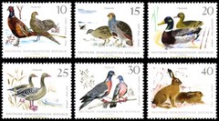 EBS East Germany DDR 1968 – Small Game Animals – Michel 1357-1362 – MNH**