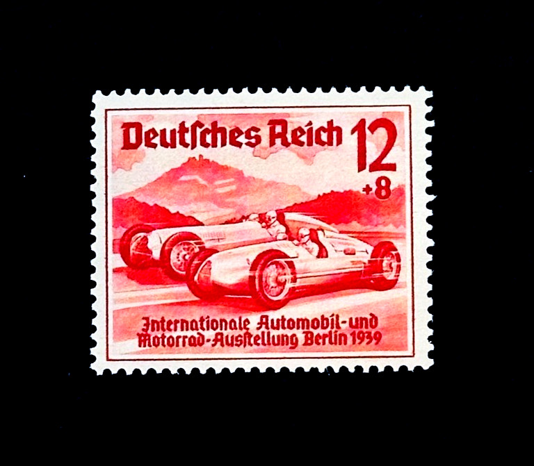 GERMANY Stamp – 1939 Automobile Race Exhibition Sn B135 Semi Postal MLH r47
