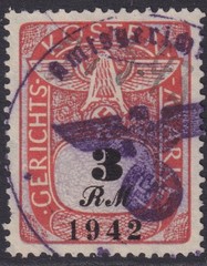 Stamp Germany Poland Revenue WWII Court Document Fee 1942 3 RM Used
