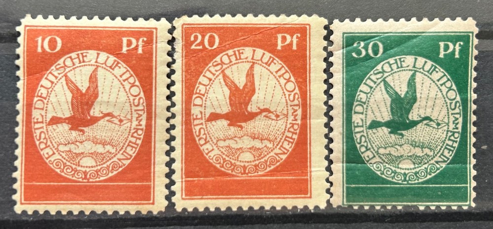 1912 German stamps Mi:DR I – III full set Airmail Pigeon with Letter MNH ok /949