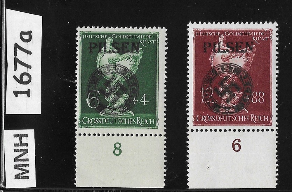 MNH stamp set B286-287 Modern Fantasy Overprints Dresden Goldsmith society 1677a