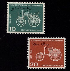 OPC 1961 Germany 75 yrs Motorized Traffic Set Sc#840-1 Mi#363-4 MNH