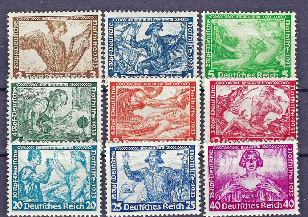 Germany Third Reich 1933 – Wagner‘ Opera’s- MH Mi# 499-507 *