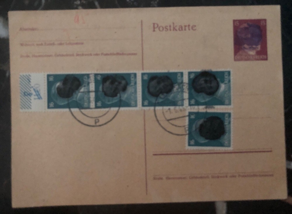 1945 Sachsen Germany PS Postcard Cover Post WW2 provisional Overprint
