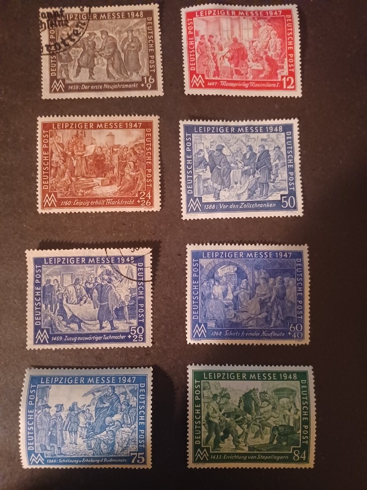 Lot of 8 Germany Stamps-Deutsche Post Leipziger Messe – 1947 Leipzig Trade Fair