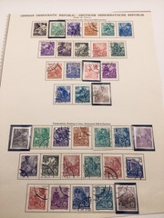 Germany Lot – 127 Stamps 1946-56 on Cut Album Pages – DDR, USSR, British US Zone