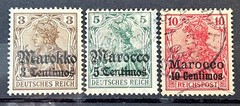 German Stamps Morocco Territories 3 used stamps Germania o/print /799