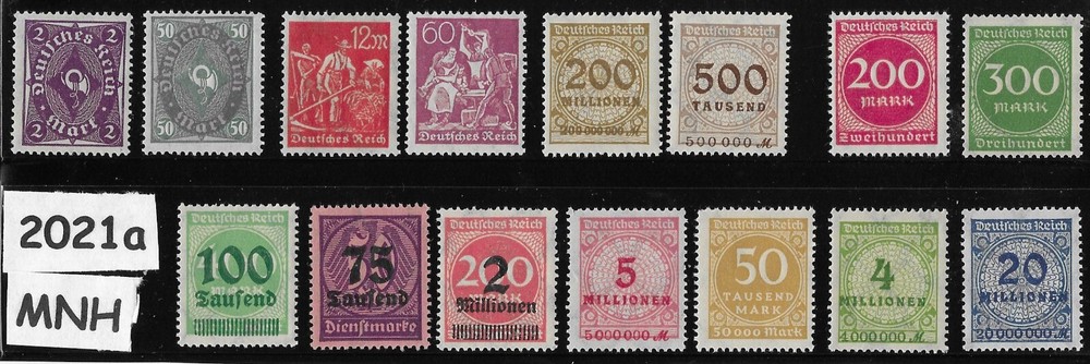 MNH stamps GERMANY All different Pre 1930 Empire Republic Overprints #2021a