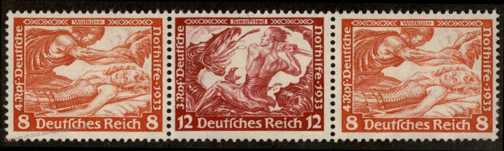 Germany 1933 Wagner Opera Music Mi W58 MH Se-tenant Zusammendruck 63474