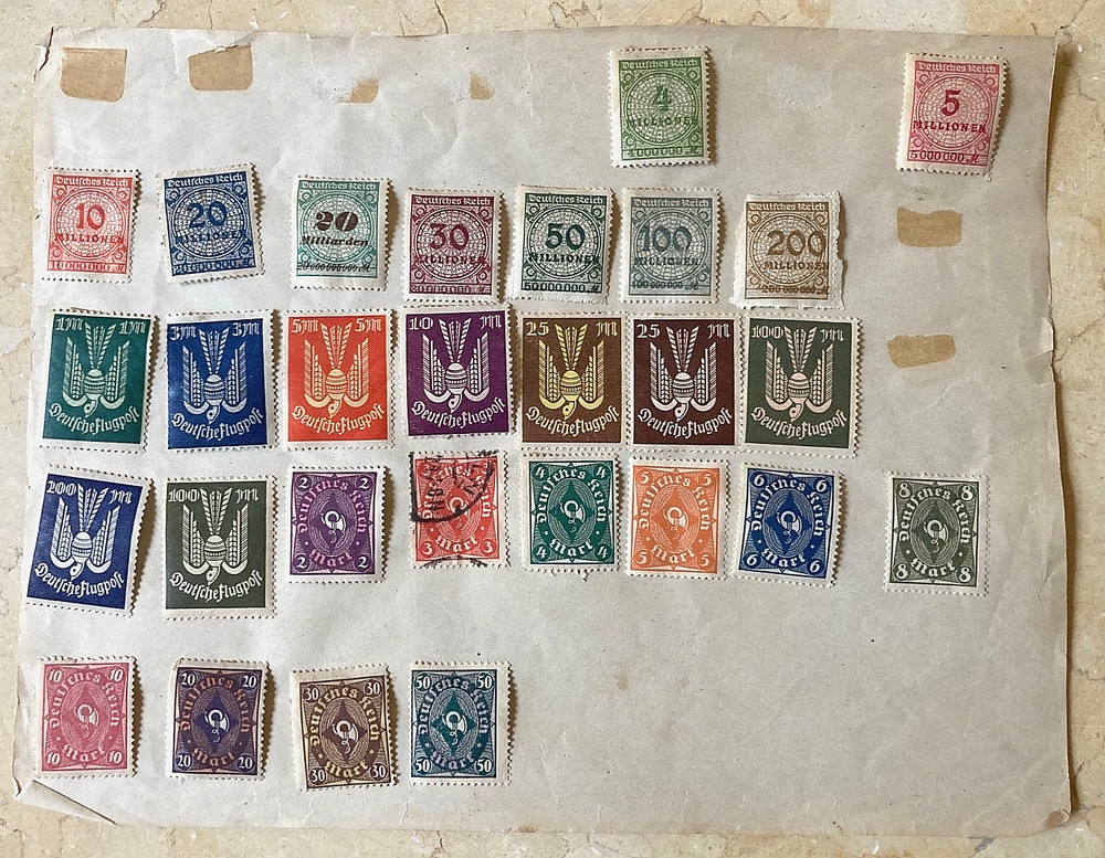 PRE-WW2 GERMAN WEIMAR REPUBLIC INFLATIONARY POSTAGE STAMP GROUPING