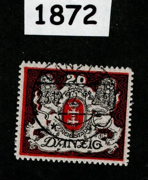 Used stamp Sc 80 Gdansk Poland Danzig 1921 Germany post WWI #1872