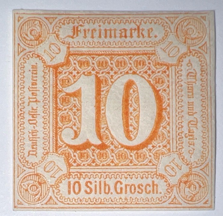 Travelstamps: German States – Thurn & Taxis 1859-64 Sc#14, MOGLH, 10silb.grosch
