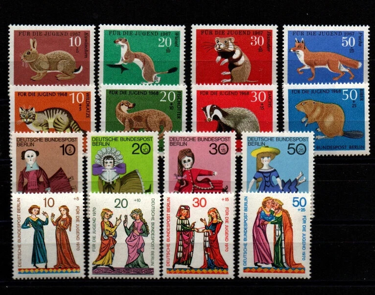 Berlin MNH ** Lot childrens welfare sets from 1960’s & 1970’s