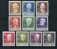 GERMANY BERLIN 1952-1953 9N84-9N93 FAMOUS MEN OF BERLIN SET PERFECT MNH