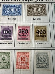 Rare German Hyperinflation Postage Stamp Collection 1920-1923Historical Document