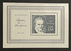 Travelstamps: 1971 Germany Mini Souvenir Sheet Scott #1257 -1m Beethoven MNH OG