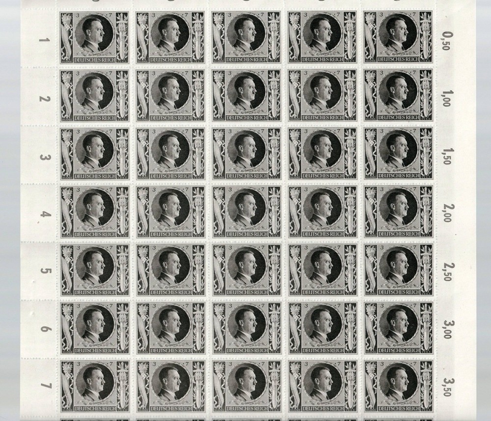 MNH stamp Sheet Sc B231 Adolf Hitler 1943 Birthday WWII Germany Third Reich
