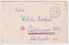 Post WW2 Germany cover Nagold (Landkreis) 1945 to „Wilhelm Drechsel“ Goppingen