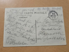 WWI German Feldpost Postcard Occupied France to Lt Wentacke from Son Officer