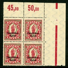 Germany States 1920 Bavaria 1 Mark Block Scott #266 MNH F492