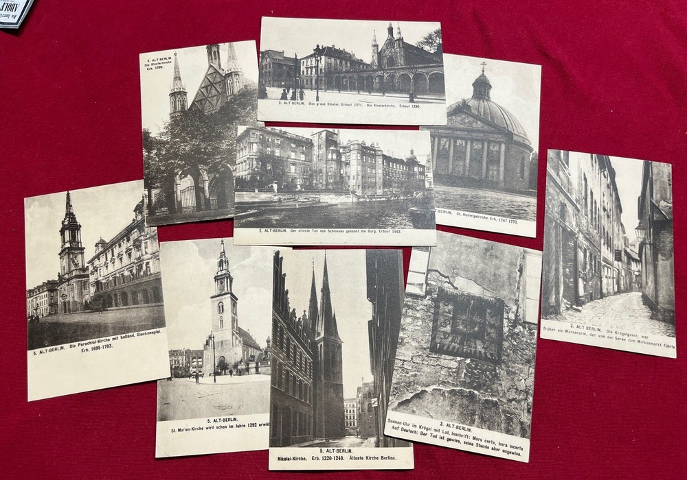 9 Vintage Berlin Germany Postcards Alt-Berlin Historic Churches Streets Building