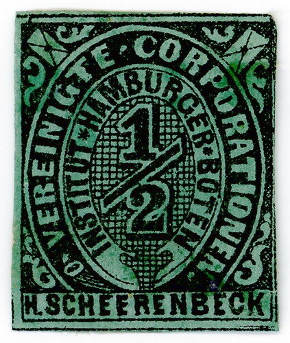 (I.B) Germany Local Post : Hamburg ½pf (Scheerenbeck)