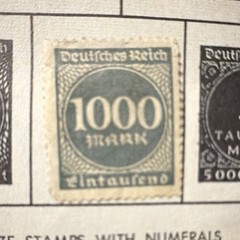 Deutsches Reich Germany 1000 Mark Green Numerals Postage Stamp MNG Uncertified