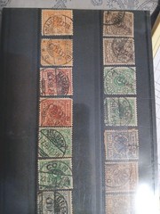 German Empire REICHPOST Lot Of 14 Used Eagle & Shield Issue 1pf-50pf Mixed Lot!!