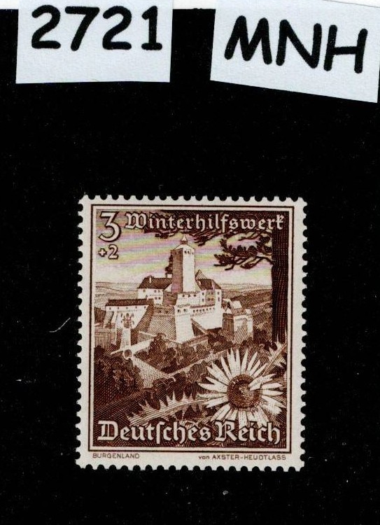 MNH Stamp B123 1938 Germany Castles Cathedrals Winter relief fund #2721