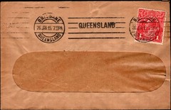 1915 Australia 1d Kangaroo Cover Brisbane Queensland Machine Cancel