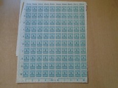 Germany: SG316 1M DM blue & SG318 4M DM green. 9 x 1920s sheets of 100 stamps.