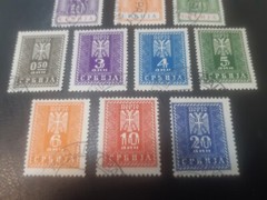 German Occupation SERBIA 1941 42 43 Porto Due # Stamped Full sets Mi 1-22 $HCV$