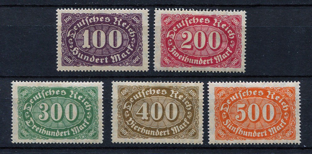 German Reich : Inflation set from 1922 – Large numerals – mint