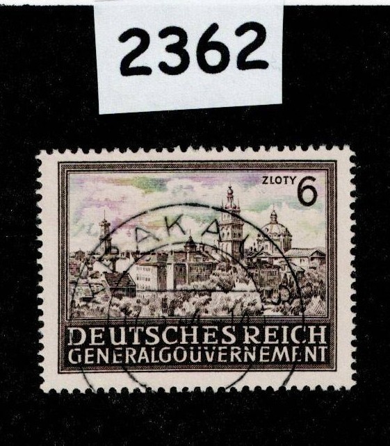 Used Stamp Sc N102 General Government Warsaw Lublin Cracow Poland WWII #2362