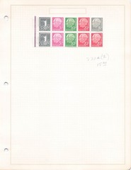 Germany West 1950s Heuss Booklet Panes Collection Se-Tenant Ad Tabs Lot 8 Pgs