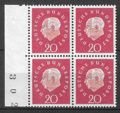 Germany Berlin Stamp Block 1959 SC# 9N167 20p rose car ‚ President Heuss ‚