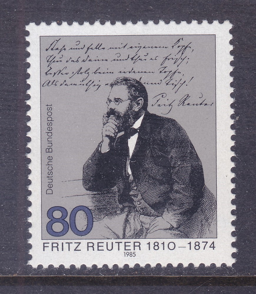 Germany 1449 MNH OG 1985 Fritz Reuter – Dialect Author Issue Very Fine