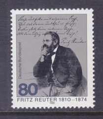 Germany 1449 MNH OG 1985 Fritz Reuter – Dialect Author Issue Very Fine