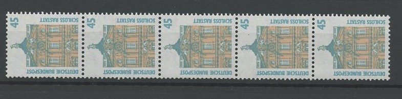 Germany Federal Republic 1990 Michel 1468 MNH Coil Strip of 5 w/ Control Number