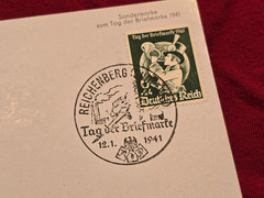 WW2 WWII German Third Reich Tag Der Briefmarke 1941 postcard w Special Cancel